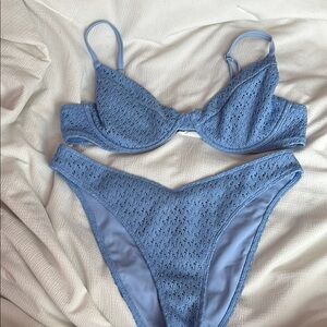 Hollister Blue Crochet Bikini set